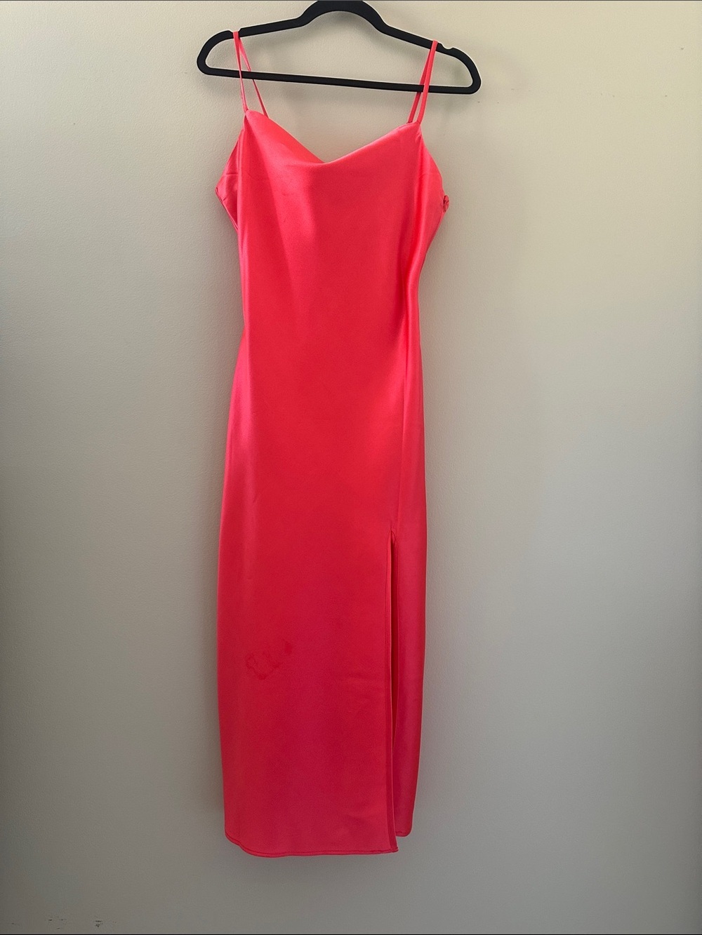 MINKPINK NWT Myriad Cowl Neck Sleeveless MIDI Dress Sz Medium Bright Coral Chic